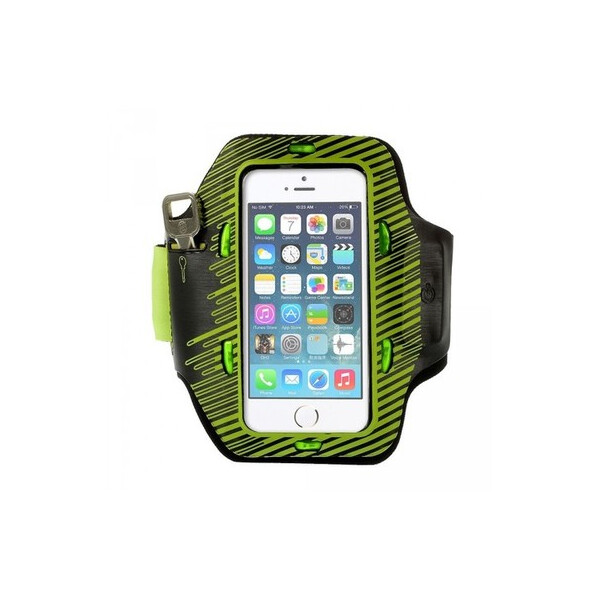 

Неопреновый спортивный чехол на руку с подсветкой для Apple iPhone 5/5S/SE (Зеленый) (28705)