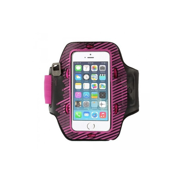 

Неопреновый спортивный чехол на руку с подсветкой для Apple iPhone 5/5S/SE (Розовый) (28706)
