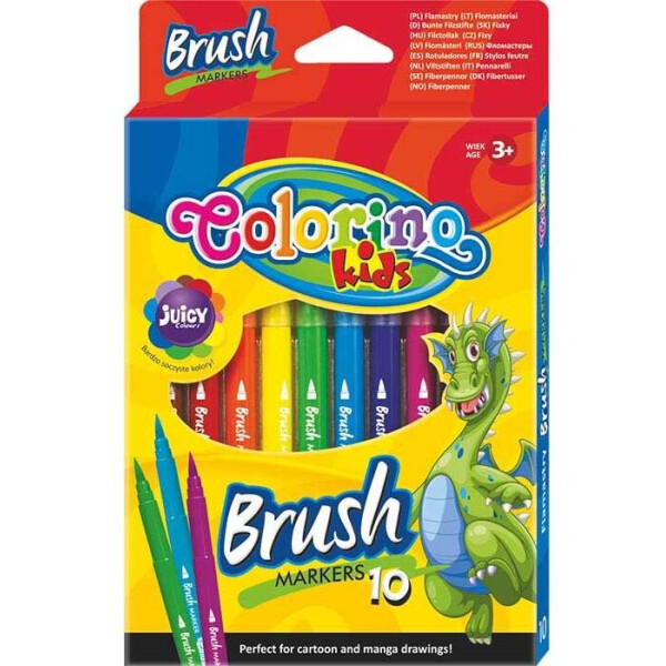 

Фломастеры с кисточками Colorino Brush 10 цветов (65610PTR)