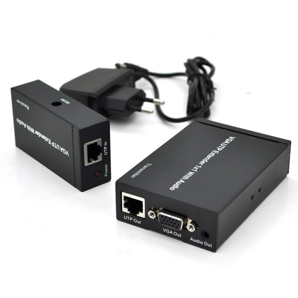 

Активный удлинитель VGA сигнала до 300m по витой паре Cat5e/6e, 1080P