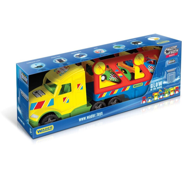 

Грузовик с авто-купе Wader Magic Truck Basic желтый с красным (36360)