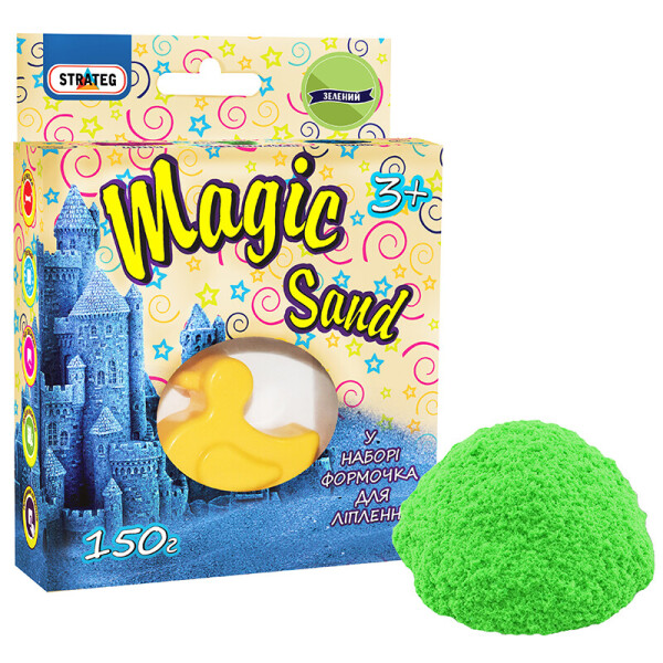 

Набор для творчества Strateg Magic sand зеленого цвета с формочкой (39305)