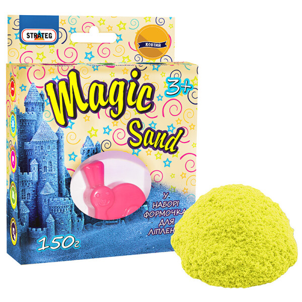 

Набор для творчества Strateg Magic sand желтого цвета с формочкой (39306)