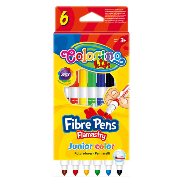 

Фломастеры двухсторонние Colorino Fibre Pens 6 шт и 6 цветов (13437PTR/1)