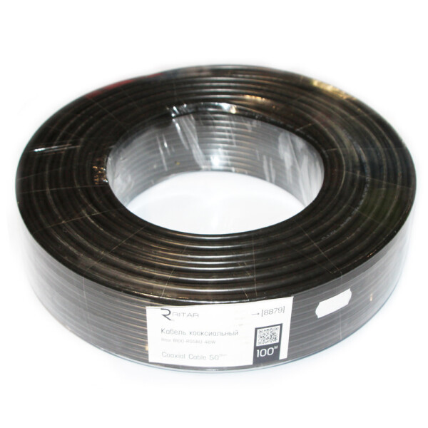 

Кабель коаксиальный RITAR RG58U-48W, 0,80 мм.CCA, 48x0.12m, бухта 100м Q6