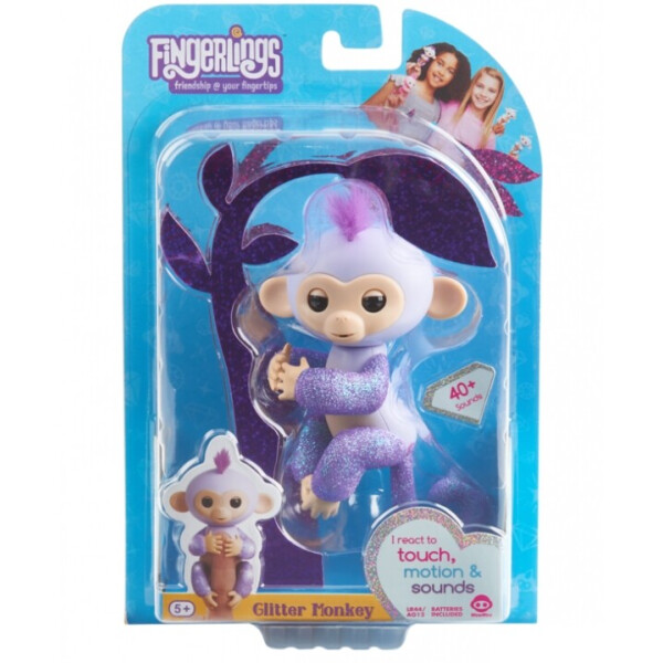 

Интерактивная гламурная ручная обезьянка Wow Wee Fingerlings фиолетовая (W3760/3762)