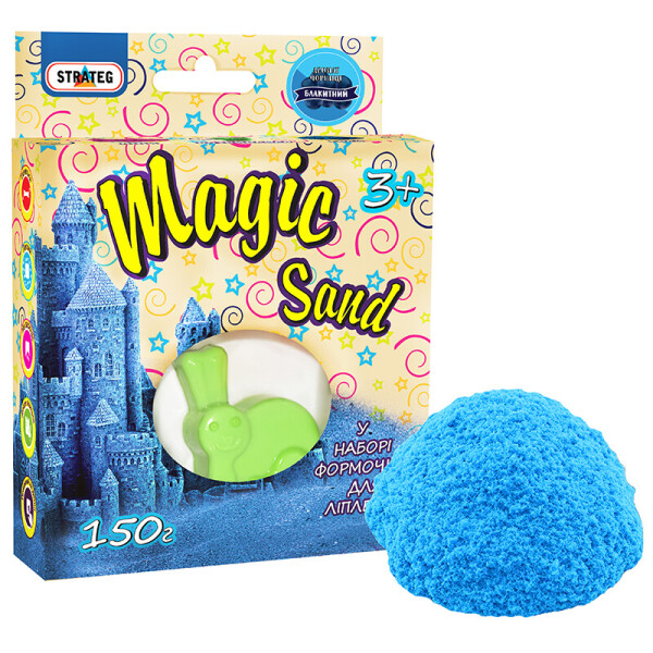 

Кинетический песок Strateg Magic Sand с формочкой голубой с ароматом черники 150 г (39310)