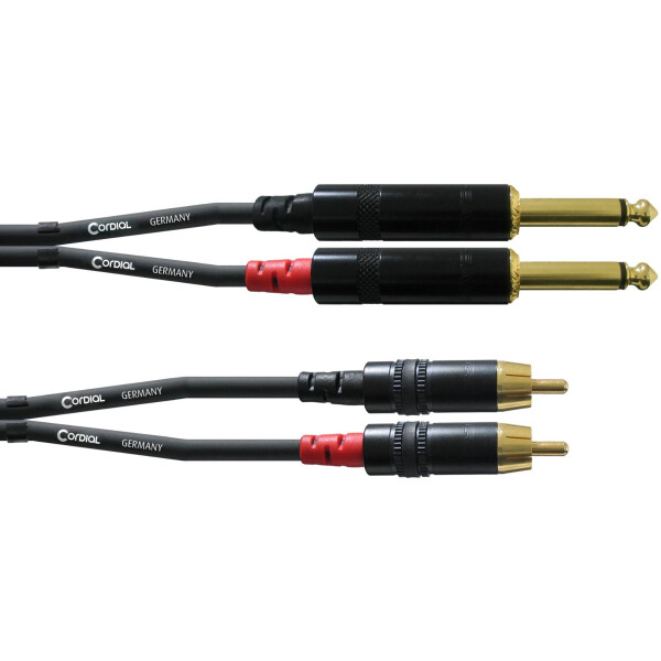 

Коммутационный кабель 2хJack 6.3 — 2хRCA 3м Cordial CFU 3 PC