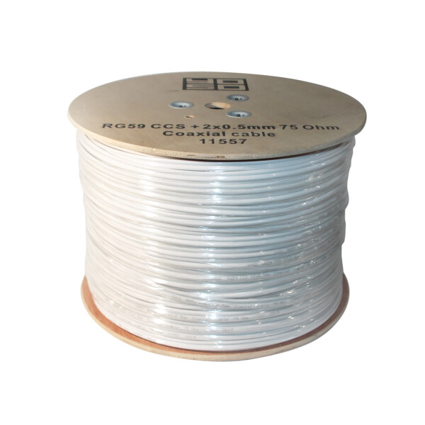 

Кабель коаксиальный с питанием YOSO W305-RG59+2x0.5mm, 0,81 мм.CCS, 64x0.12m CCA, катушка 305м Q1