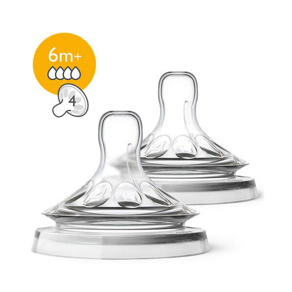 

Соска силиконовая Philips Avent Natural от 6 месяцев быстрый поток (SCF044/27)