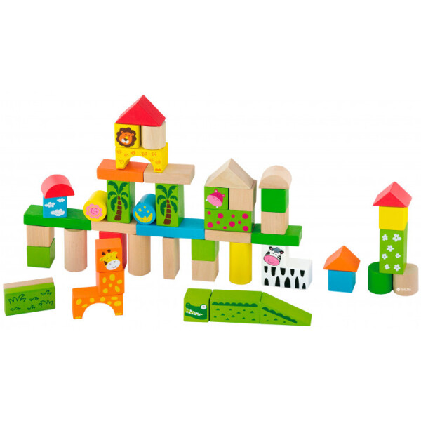 

Набор строительных блоков Viga Toys Зоопарк 50 шт (50286)