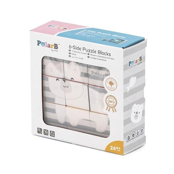 

Пазл кубики Viga Toys PolarB Зверята 6 сторон (44024)