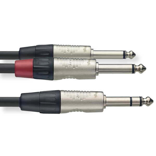 

Кабель коммутационный Jack 6,3 Stereo - 2xJack 6,3 Mono 1 м Stagg NYC1/PS2PR