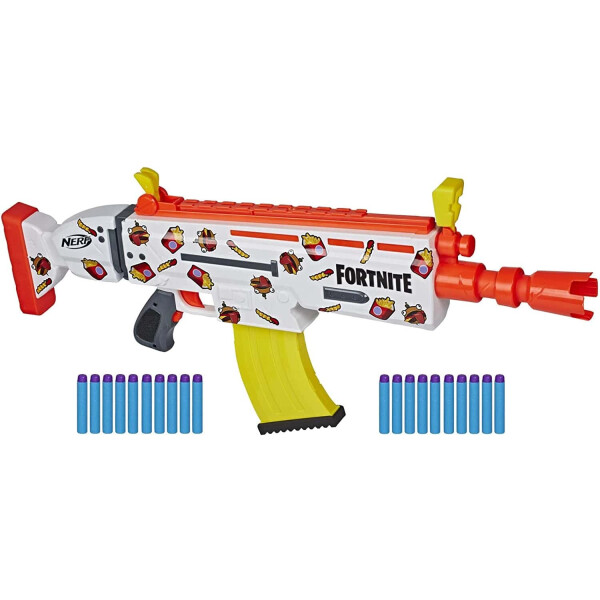 

Бластер Nerf Fortnite AR-Durrr Burger с наклейками, эко-упаковка (E7512)