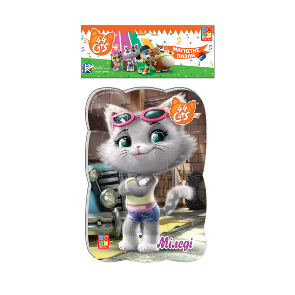 

Магнитный пазл Vladi Toys А5 44 Кота Миледи в городе на украинском (VT3205-85)