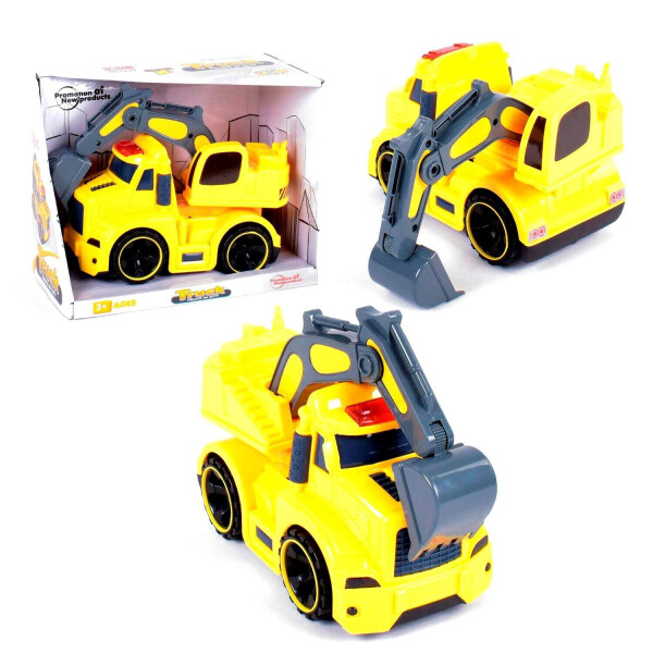 Грузовик-экскаватор с инерционным механизмом Kimi со световыми и звуковым эффектом Желтый 6976436111303