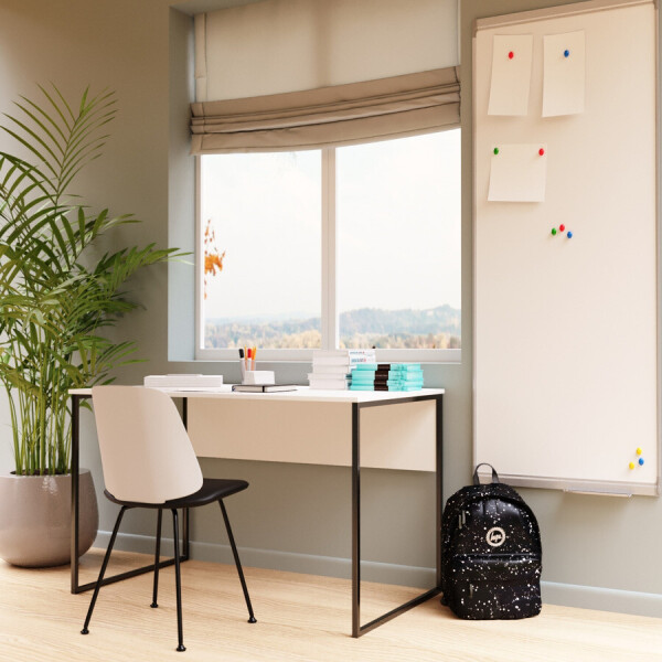 

Письменный стол Fenster Школьный Чёрный 74x120x60 ДСП Белое