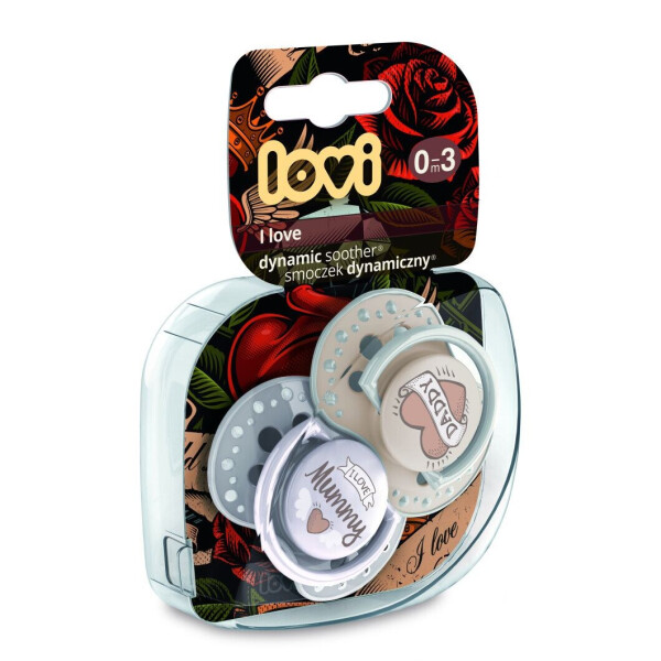 

Пустышка Lovi силиконовая динамическая 0-3 м 2 шт I love (22/866)