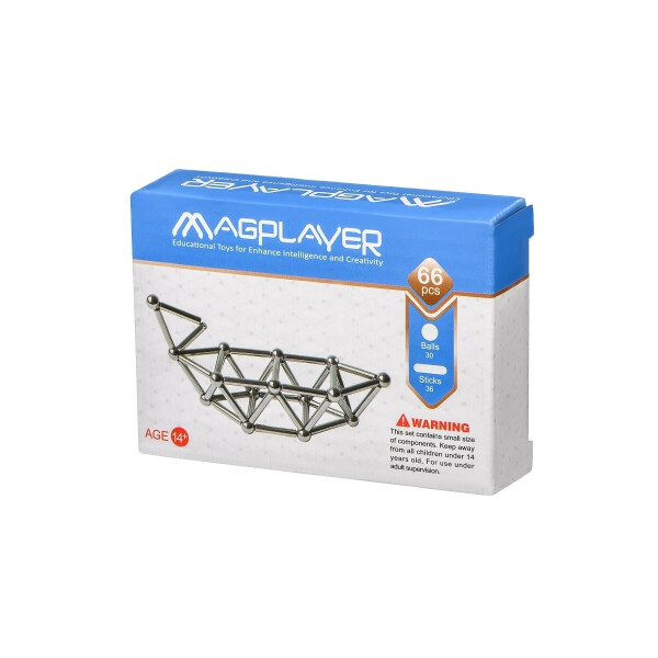 

Конструктор Magplayer Магнитный набор 66 эл. MPS-66
