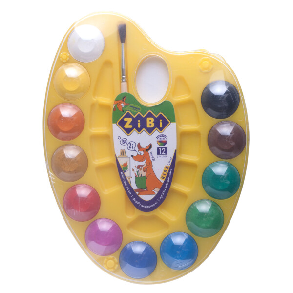 

Акварельные краски ZiBi Kids Line на палитре 12 цветов (ZB.6558-08)