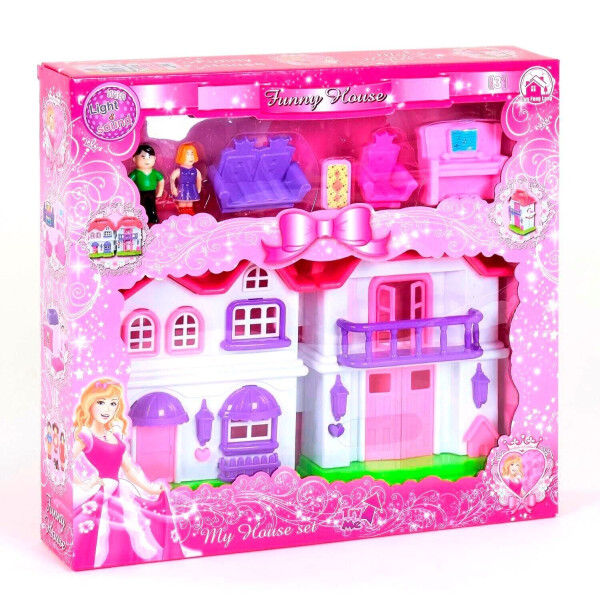 

Кукольный замок с мебелью музыкальный Kimi розовый 77922048