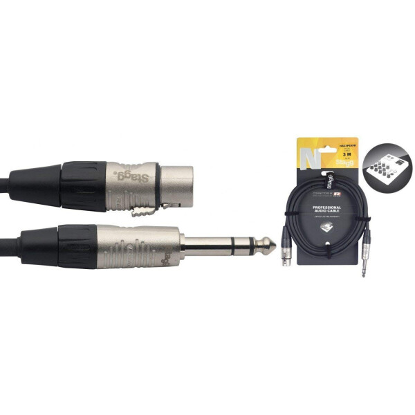 

Аудио кабель Jack 6,3 stereo - XLR Female 3 м Stagg NAC3PSXFR