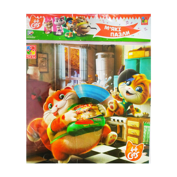

Мягкий пазл Vladi Toys 44 Кота На кухне на украинском (VT1111-02)