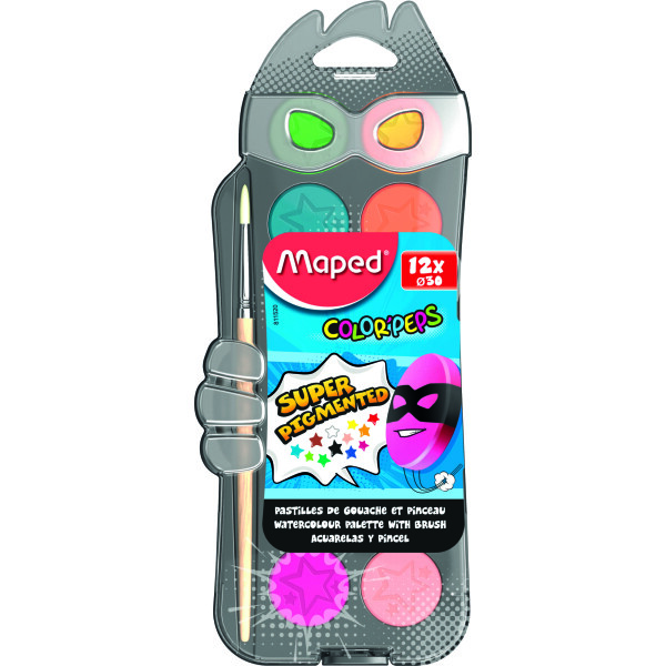 

Краски акварельные Maped Color Peps 12 цветов с кисточкой (MP.811520)