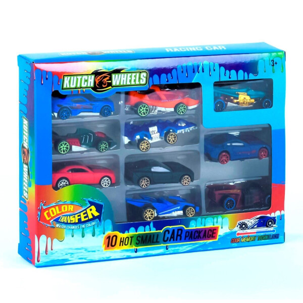 

Набор машинок металлических Kimi 10 шт меняющие цвет от воды 71488048