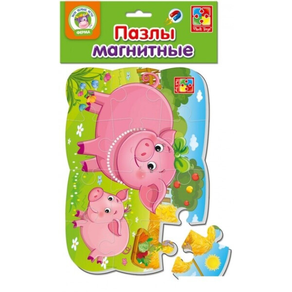 

Пазлы на магните Vladi Toys Свинья и поросенок 12 элементов (VT3205-60)