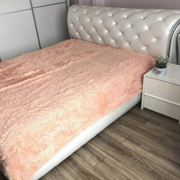 

Меховой плед покрывало травка евро 220x240 см (9029341) Персиковый