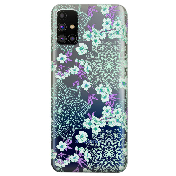 

Прозрачный силиконовый чехол OKcovers для Samsung Galaxy M31s с рисунком - Цветочная мандала (KS5937)
