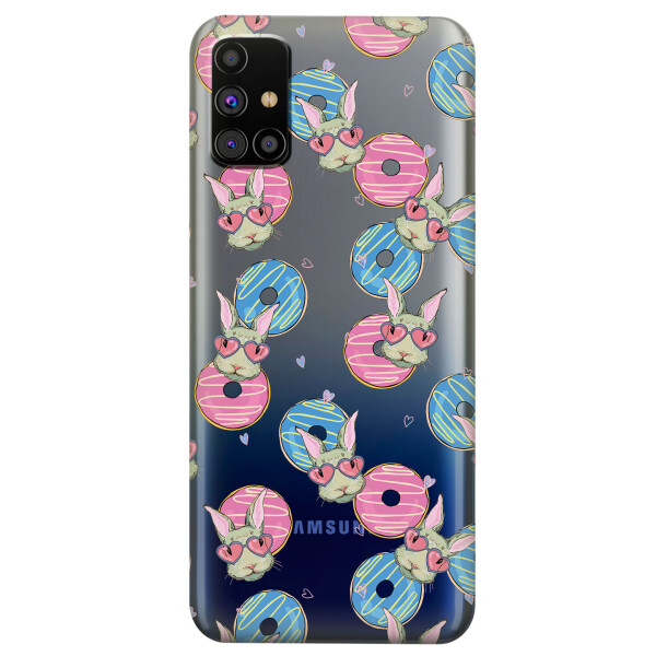 

Прозрачный силиконовый чехол OKcovers для Samsung Galaxy M31s с рисунком - Зайчики (KS5905)