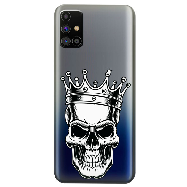 

Прозрачный силиконовый чехол OKcovers для Samsung Galaxy M31s с рисунком - Царский череп (KS5965)