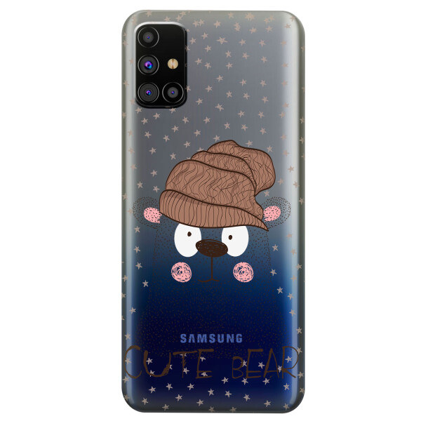 

Прозрачный силиконовый чехол OKcovers для Samsung Galaxy M31s с рисунком - Медведь (KS5909)