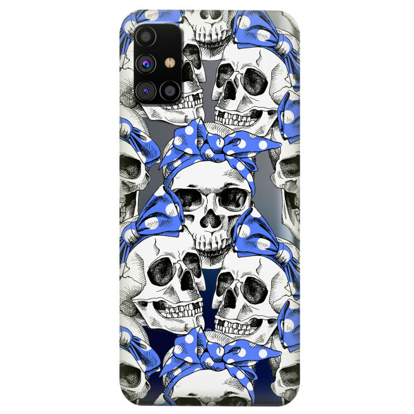 

Прозрачный силиконовый чехол OKcovers для Samsung Galaxy M31s с рисунком - Черепа (KS5917)