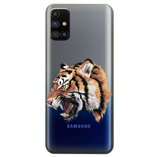 

Прозрачный силиконовый чехол OKcovers для Samsung Galaxy M31s с рисунком - Тигр (KS5963)