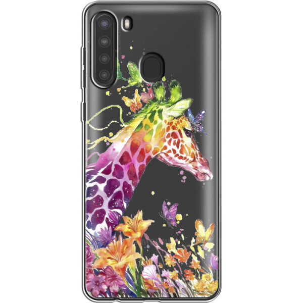 

Силиконовый чехол BoxFace Samsung A215 Galaxy A21 Colorful Giraffe (39760-cc14)