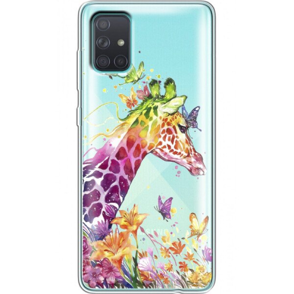 

Силиконовый чехол BoxFace Samsung A715 Galaxy A71 Colorful Giraffe (38850-cc14)