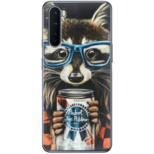 

Силиконовый чехол BoxFace OnePlus Nord Енот с банкой (40980-up1333)