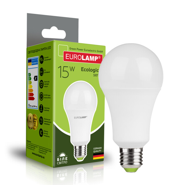 

Лампа светодиодная EUROLAMP "D" А70 15W E27 4000K (LED-A70-15274(P)