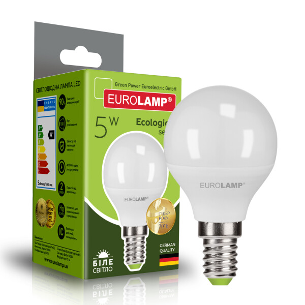 

Лампа светодиодная Eurolamp "D" G45 5W E14 4000K (LED-G45-05144(P)