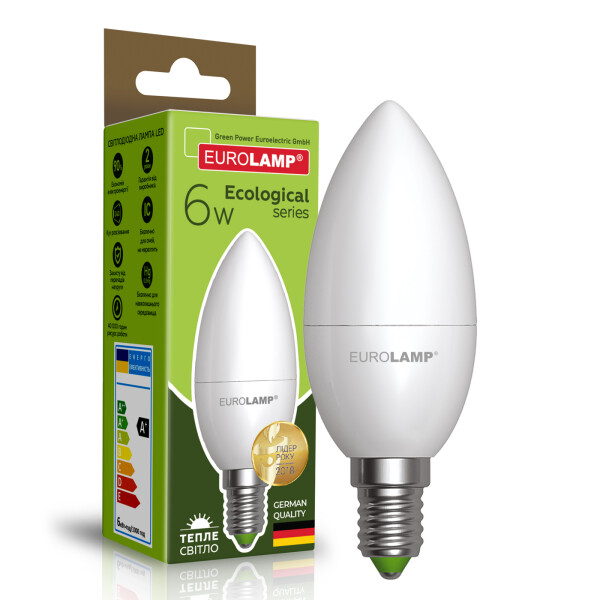 

Лампа светодиодная Eurolamp "D" CL 6W E14 3000K (LED-CL-06143(P)