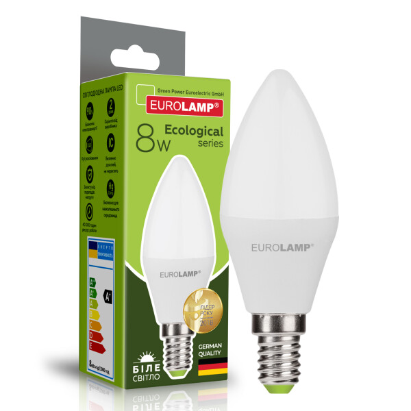 

Лампа светодиодная Eurolamp "D" CL 8W E14 4000K (LED-CL-08144(P)
