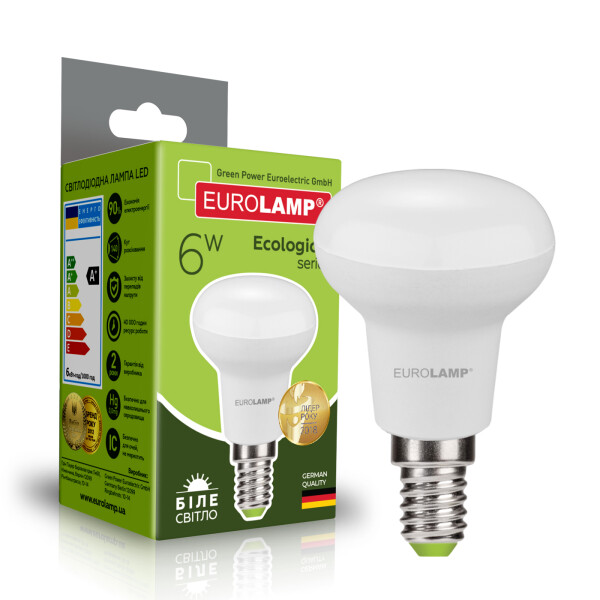 

Лампа светодиодная Eurolamp "D" R50 6W E14 4000K (LED-R50-06144(P)