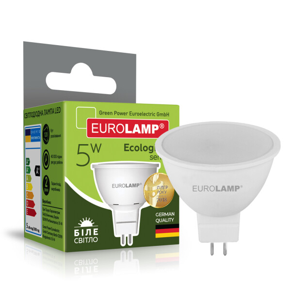 

Лампа светодиодная Eurolamp "D" SMD MR16 5W GU5.3 4000K (LED-SMD-05534(P)