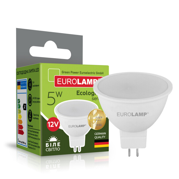 

Лампа светодиодная Eurolamp "D" MR16 5W GU5.3 4000K 12V (50) (-SMD-05534(12)(D)