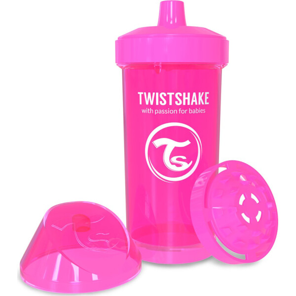 Акція на Детская чашка Twistshake 360мл 12+мес розовая 78068 від Allo UA