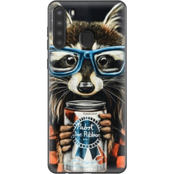 

Силиконовый чехол BoxFace Samsung A215 Galaxy A21 Енот с банкой (39760-up1333)