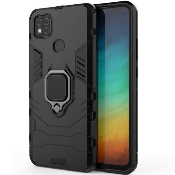 

Ударопрочный чехол Transformer Ring for Magnet для Xiaomi Redmi 9C (Черный / Soul Black) (938013)